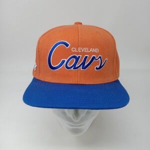Cleveland Cavaliers Hat Cap Snap Back Orange NBA Mitchell Ness One Size Script